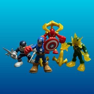 Lot of 4 Playskool Marvel Super Hero Adventure Figures ELECTRO BULLSEYE  B1
